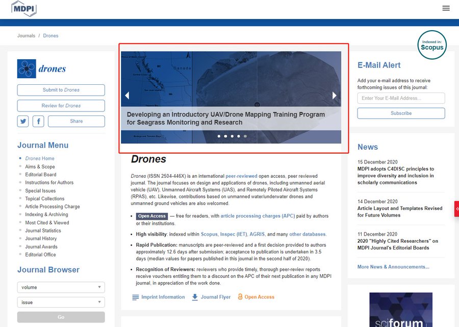 [Post] Paper on developing a UAV mapping and training program highlighted as the cover story in journal Drones